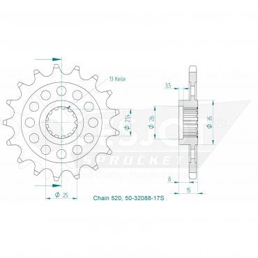 ESJOT Front Sprocket 17S Z