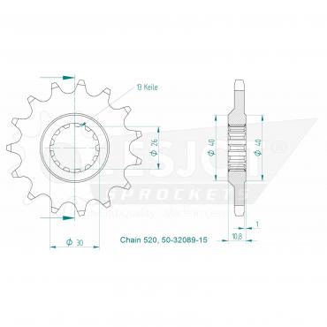 ESJOT Front Sprocket 15 Z