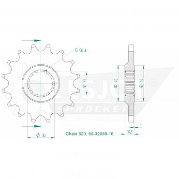 ESJOT Front Sprocket 16 Z