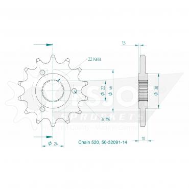 ESJOT Front Sprocket 14 Z