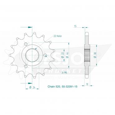 ESJOT Front Sprocket 15 Z