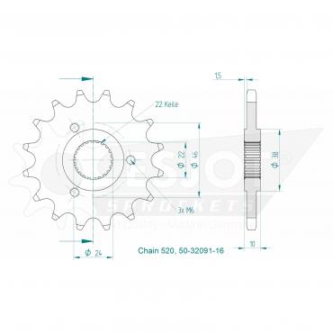 ESJOT Front Sprocket 16 Z