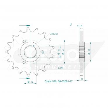 ESJOT Front Sprocket 17 Z