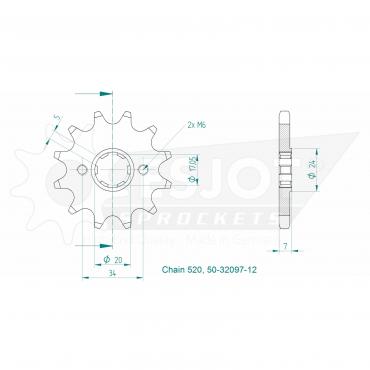 ESJOT Front Sprocket 12 Z