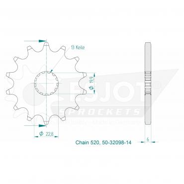 ESJOT Front Sprocket 14 Z