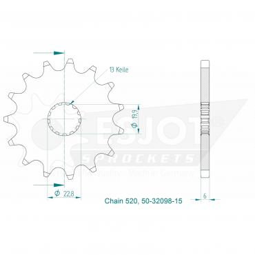 ESJOT Front Sprocket 15 Z