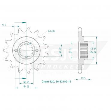 ESJOT Front Sprocket 15 Z