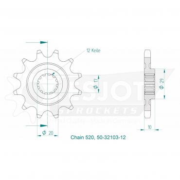 ESJOT Front Sprocket 12 Z