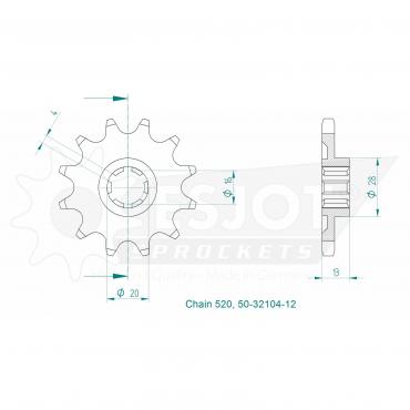 ESJOT Front Sprocket 12 Z