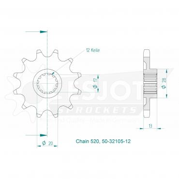 ESJOT Front Sprocket 12 Z