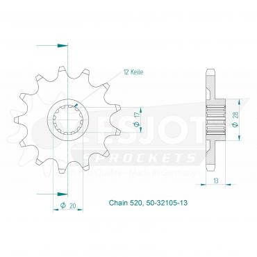 ESJOT Front Sprocket 13 Z