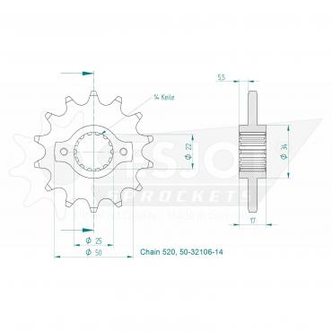 ESJOT Front Sprocket 14 Z