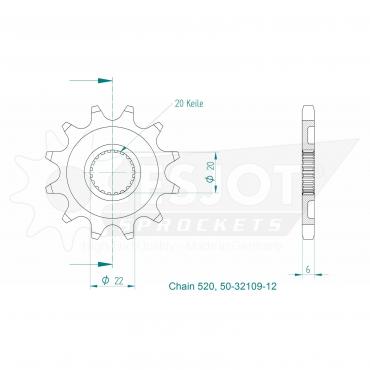 ESJOT Front Sprocket 12 Z