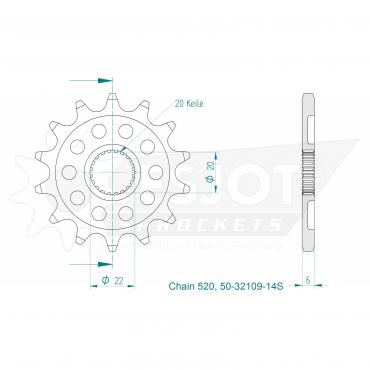 ESJOT Front Sprocket 14S Z