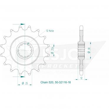 ESJOT Front Sprocket 16 Z