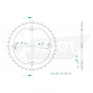 ESJOT  Sprocket 38 Z