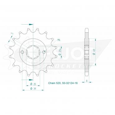 ESJOT Front Sprocket 16 Z
