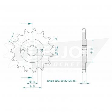 ESJOT Front Sprocket 15 Z