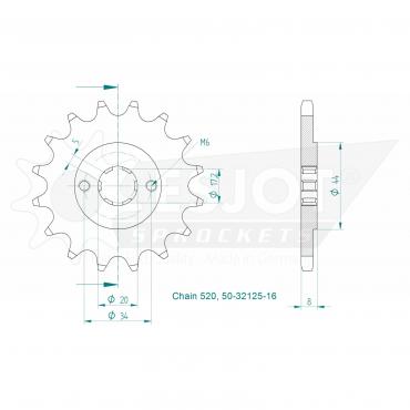 ESJOT Front Sprocket 16 Z