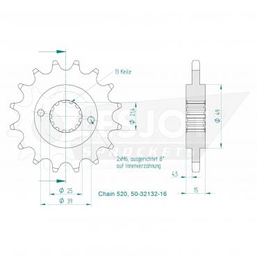 ESJOT Front Sprocket 16 Z