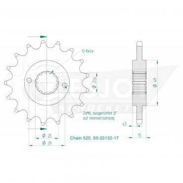 ESJOT Front Sprocket 17 Z