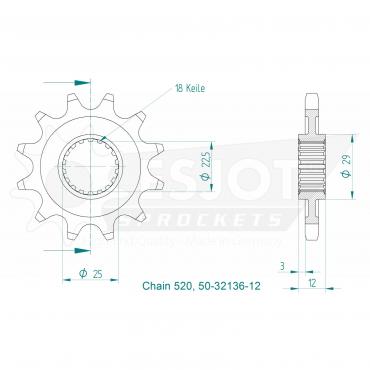 ESJOT Front Sprocket 12 Z