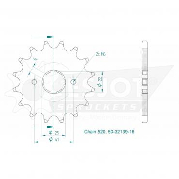 ESJOT Front Sprocket 16 Z