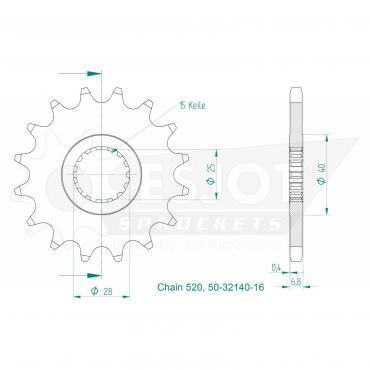 ESJOT Front Sprocket 16 Z