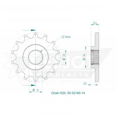 ESJOT Front Sprocket 14 Z