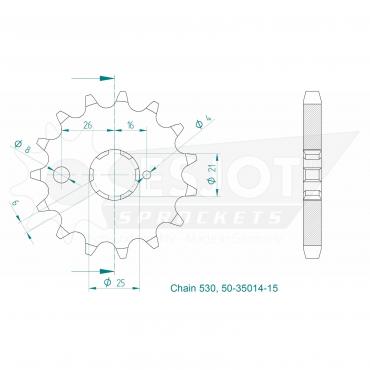 ESJOT Front sprocket 15 Z