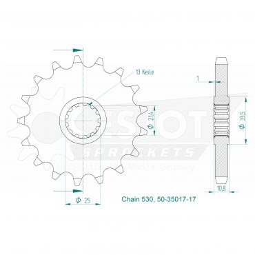 ESJOT Front sprocket 17 Z