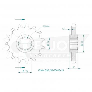 ESJOT Front sprocket 15 Z