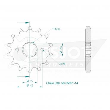 ESJOT Front sprocket 14 Z