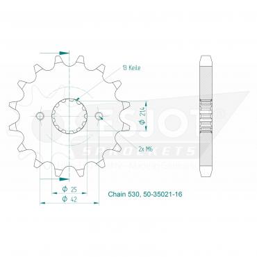 ESJOT Front sprocket 16 Z