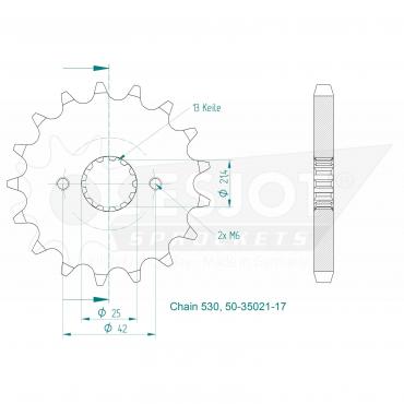 ESJOT Front sprocket 17 Z
