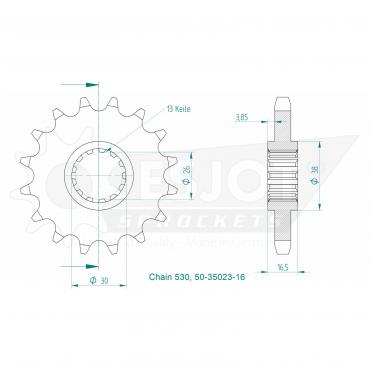ESJOT Front sprocket 16 Z