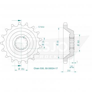 ESJOT Front sprocket 17 Z