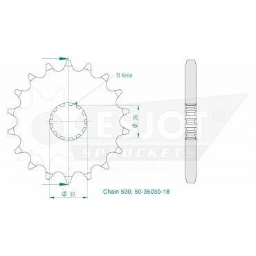 ESJOT Front sprocket 18 Z