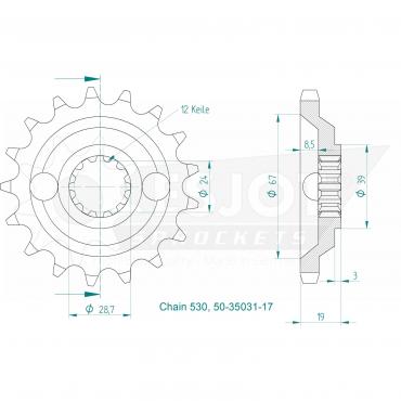 ESJOT Front sprocket 17 Z