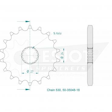 ESJOT Front sprocket 18 Z
