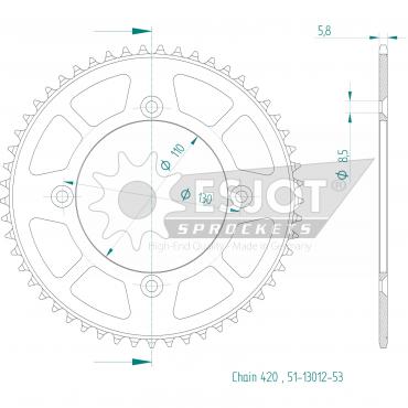 ESJOT  Alu-Sprocket 53 Z