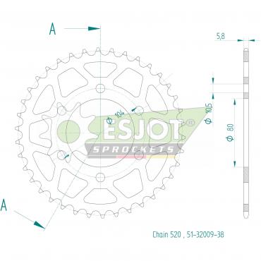 ESJOT  Alu-Sprocket 38 Z