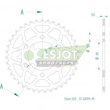 ESJOT  Alu-Sprocket 39 Z