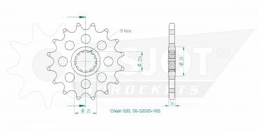 Sport front sprocket 16 Z
