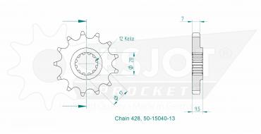 ESJOT Front sprocket (428) 13 Z