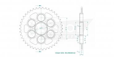 ESJOT Kettenrad 42 Z Ducati Silber