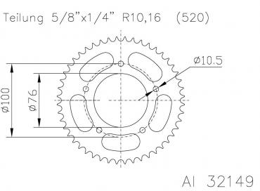 Alu-KR QJ-Motors SRK700 46 Zähne