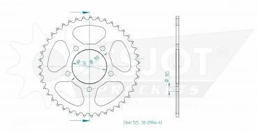 ESJOT Sprocket steel 43 Z