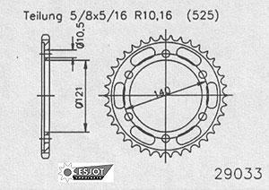 ESJOT Sprocket steel 45 Z