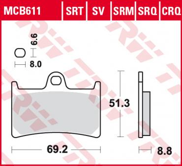 TRW Scheibenbremsbelag MCB611TRQ